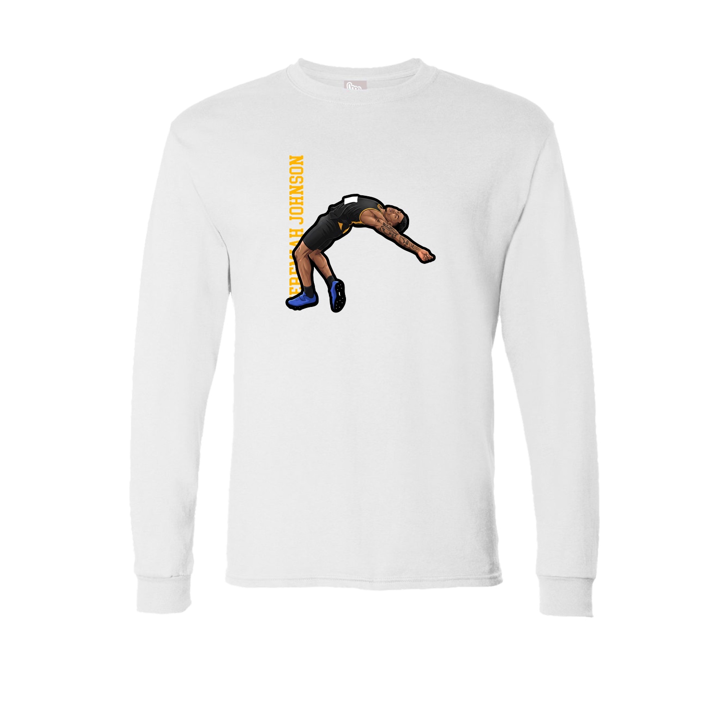 Long Sleeve Tee — Name Vertical in White