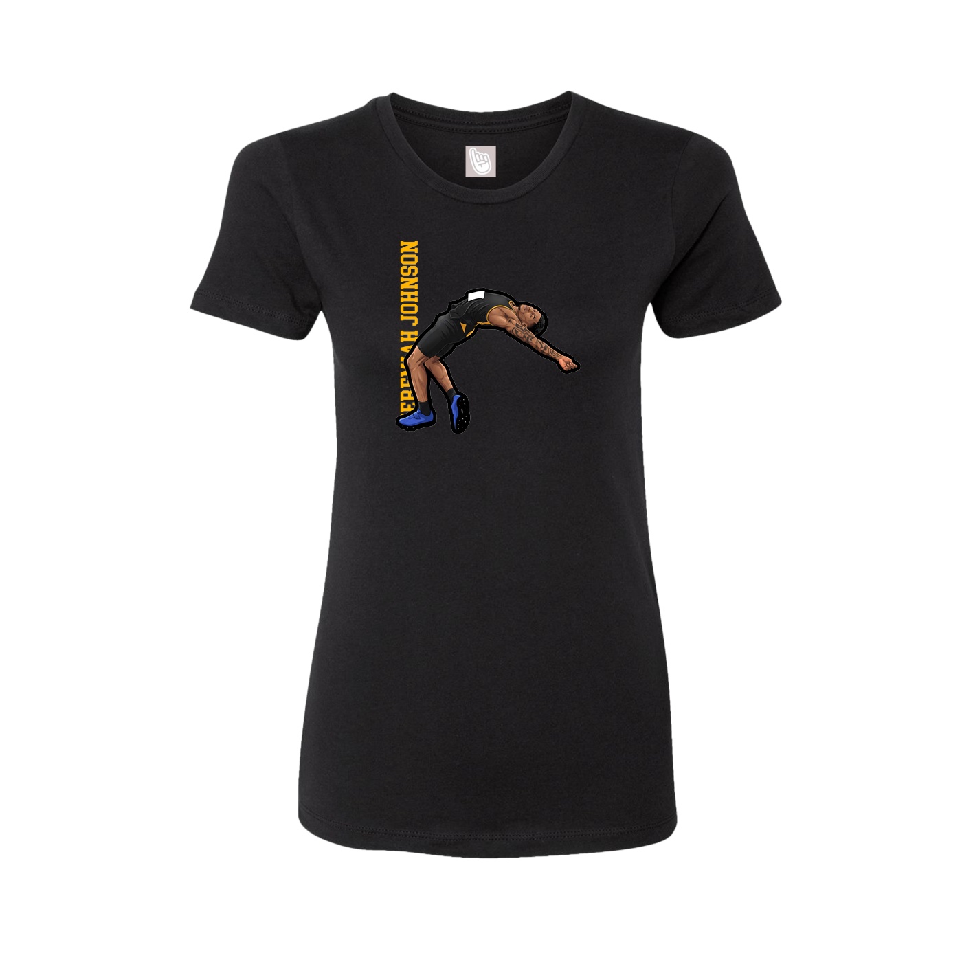 Womens Tee — Name Vertical in Black