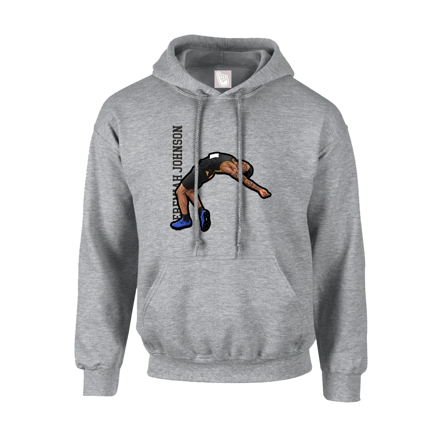 Youth Hoodie — Name Vertical in Grey