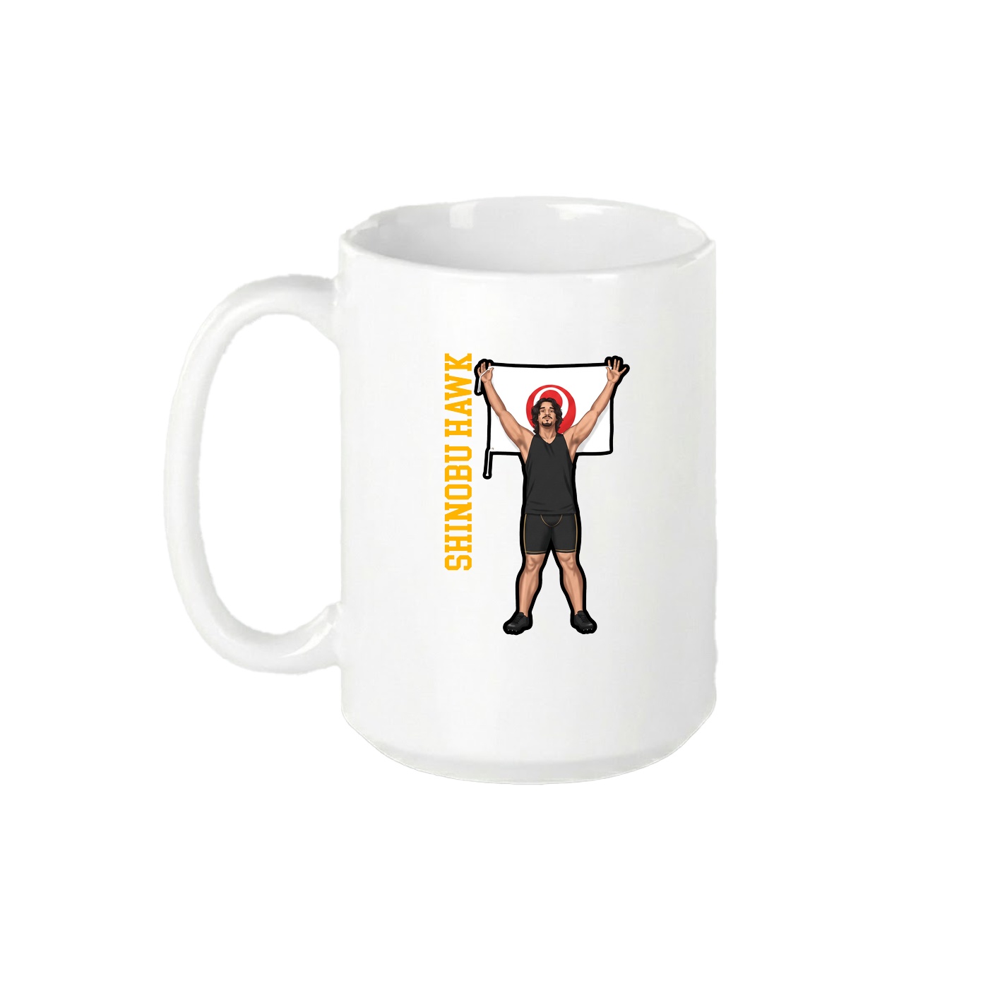 15oz Coffee Mug — Name Vertical in White