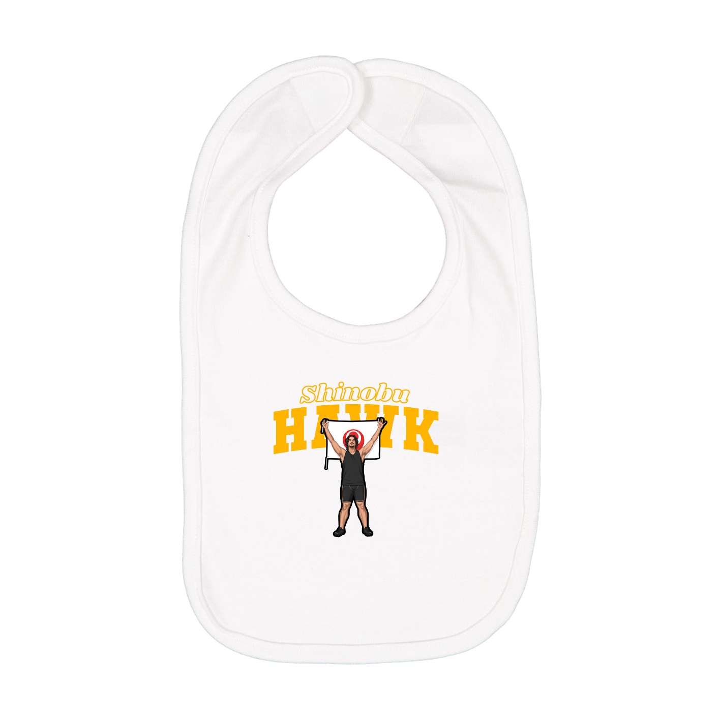 Infant Bib — Name Arch in White