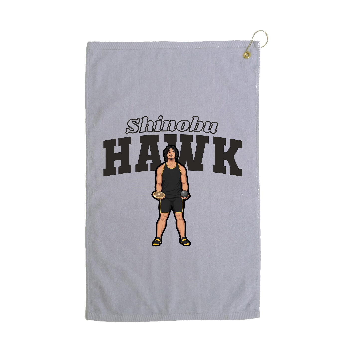 Golf Towel — Name Arch in Grey