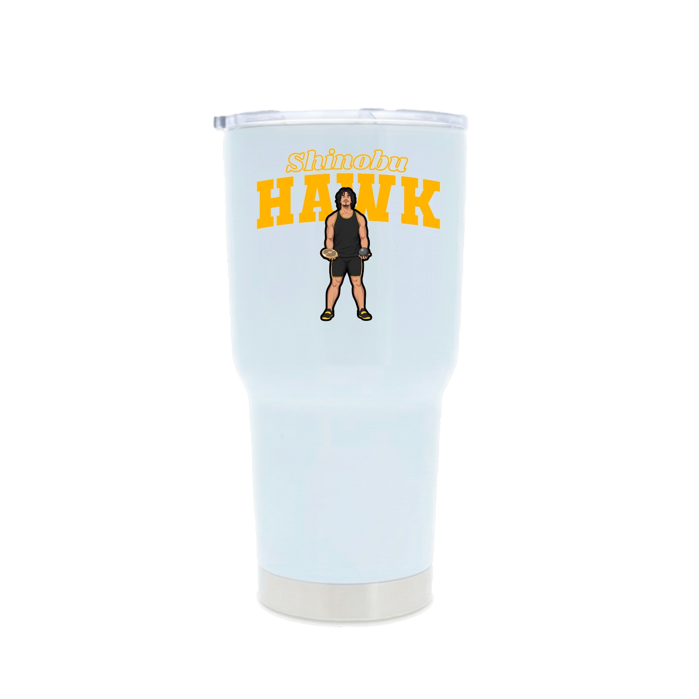 30oz Stainless Steel Tumbler — Name Arch in White