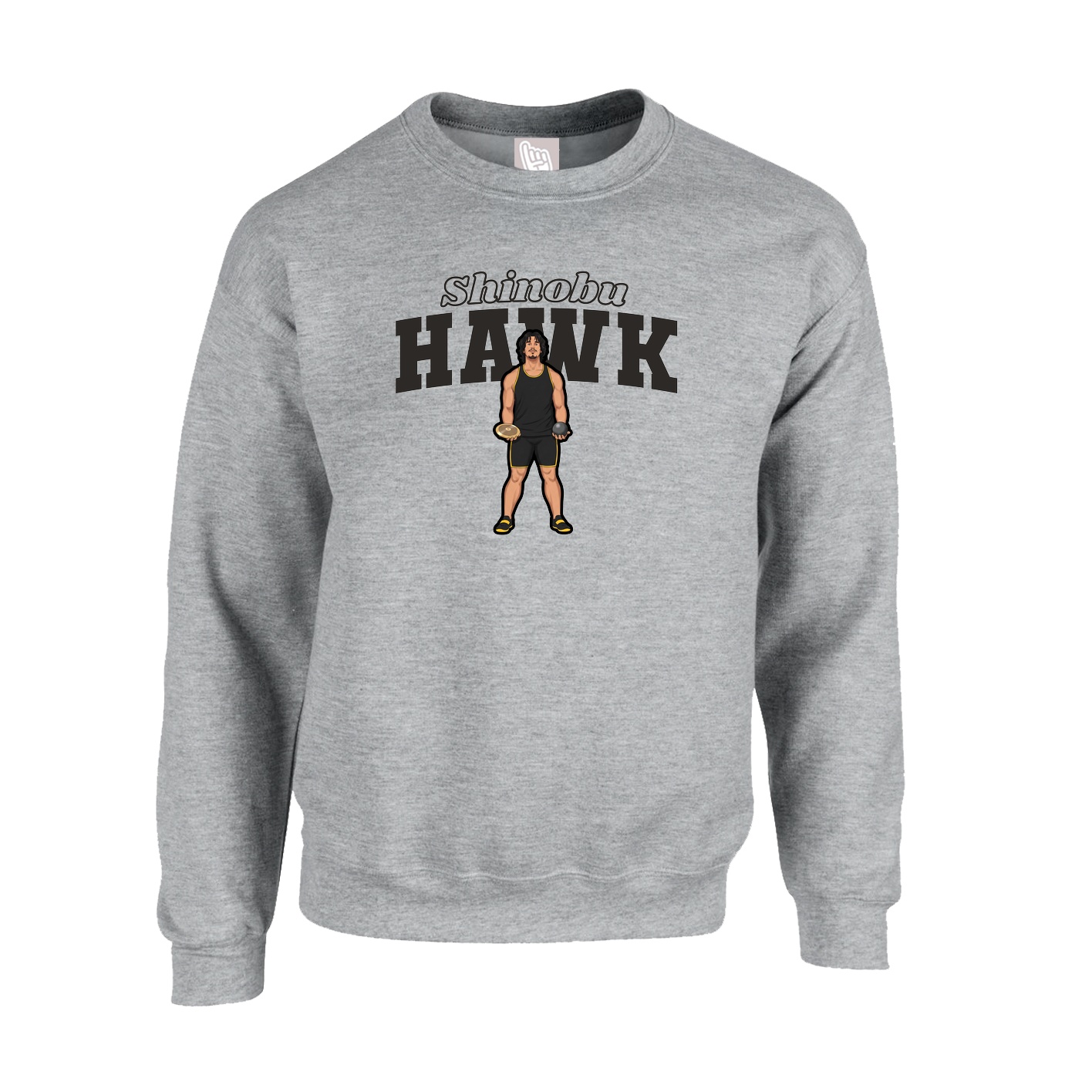 Fleece Crew — Name Arch in Grey