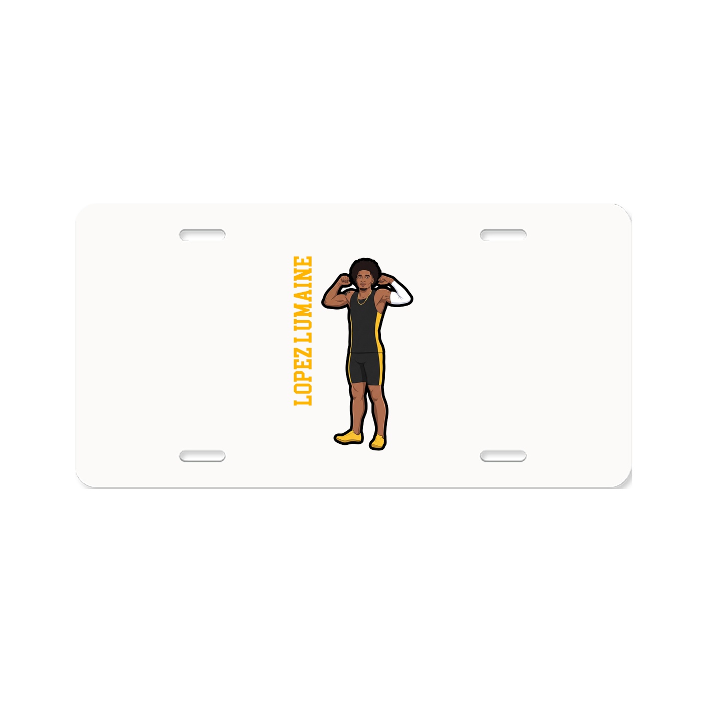 License Plate — Name Vertical in Classic
