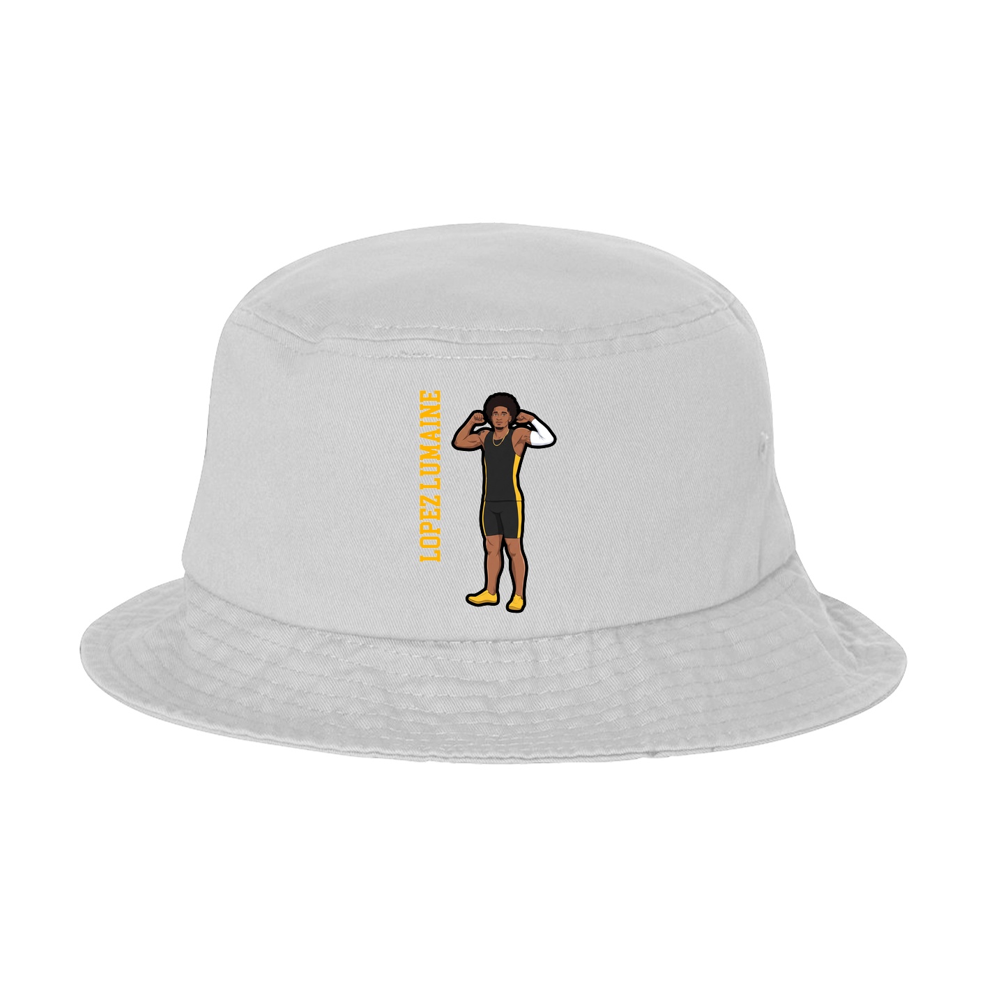Bucket Cap — Name Vertical in White