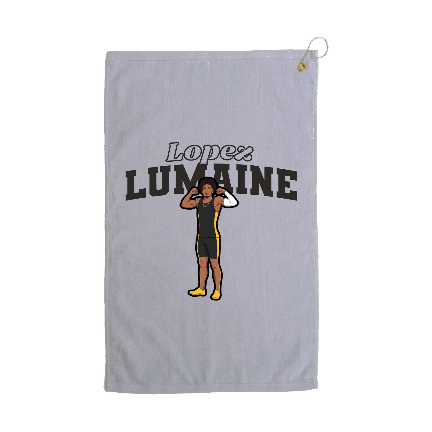 Golf Towel — Name Arch in Grey
