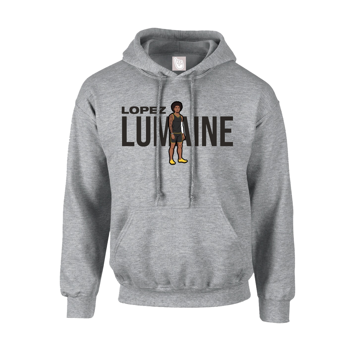 Hoodie — Player Name in Grey