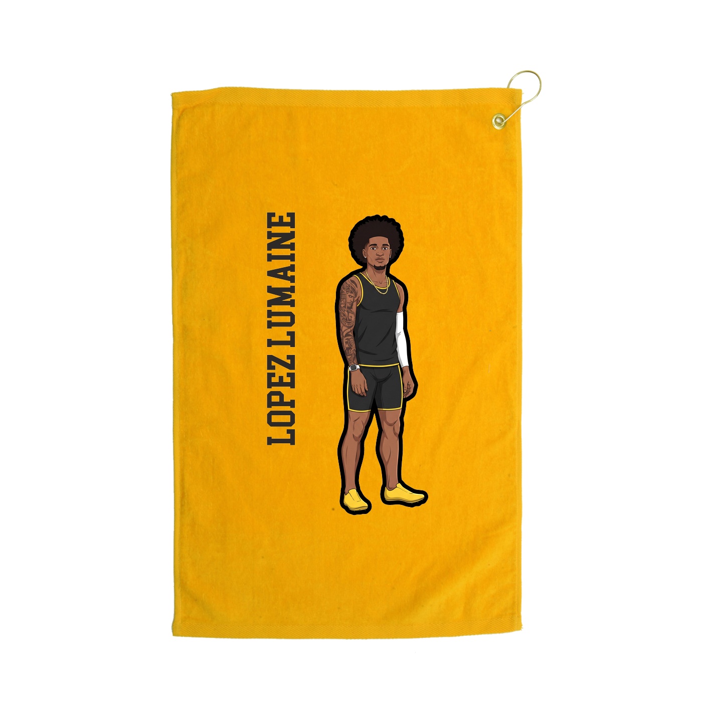 Golf Towel — Name Vertical in Gold