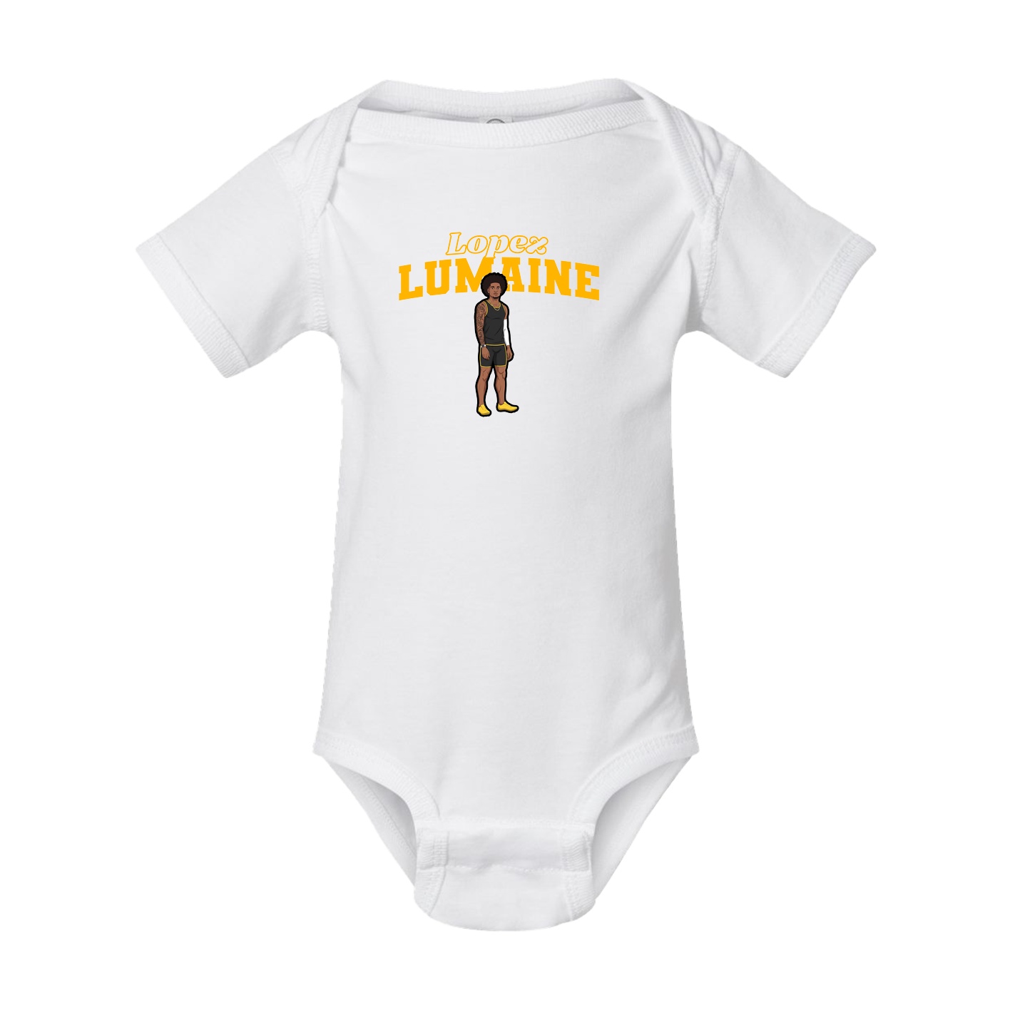 Baby Onesie — Name Arch in White