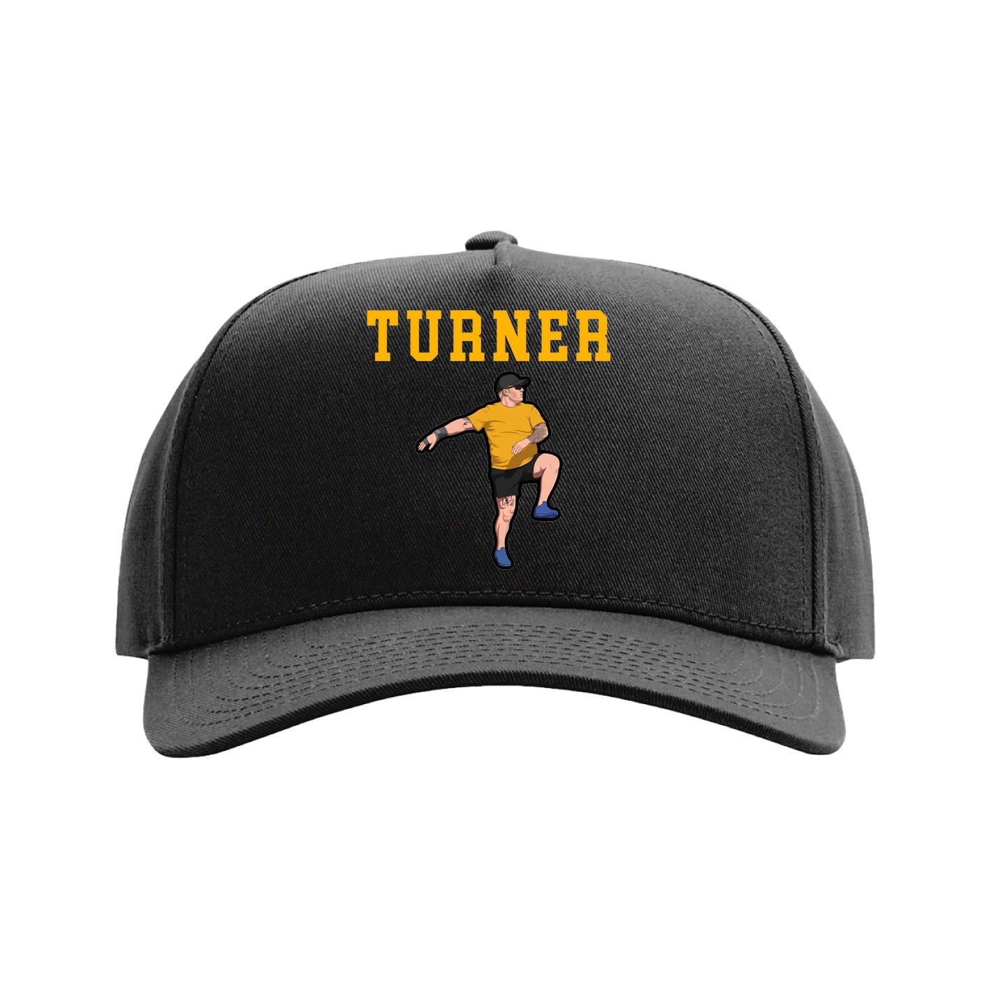 Full Fabric Five-Panel Champ Cap — Shirsey in Black