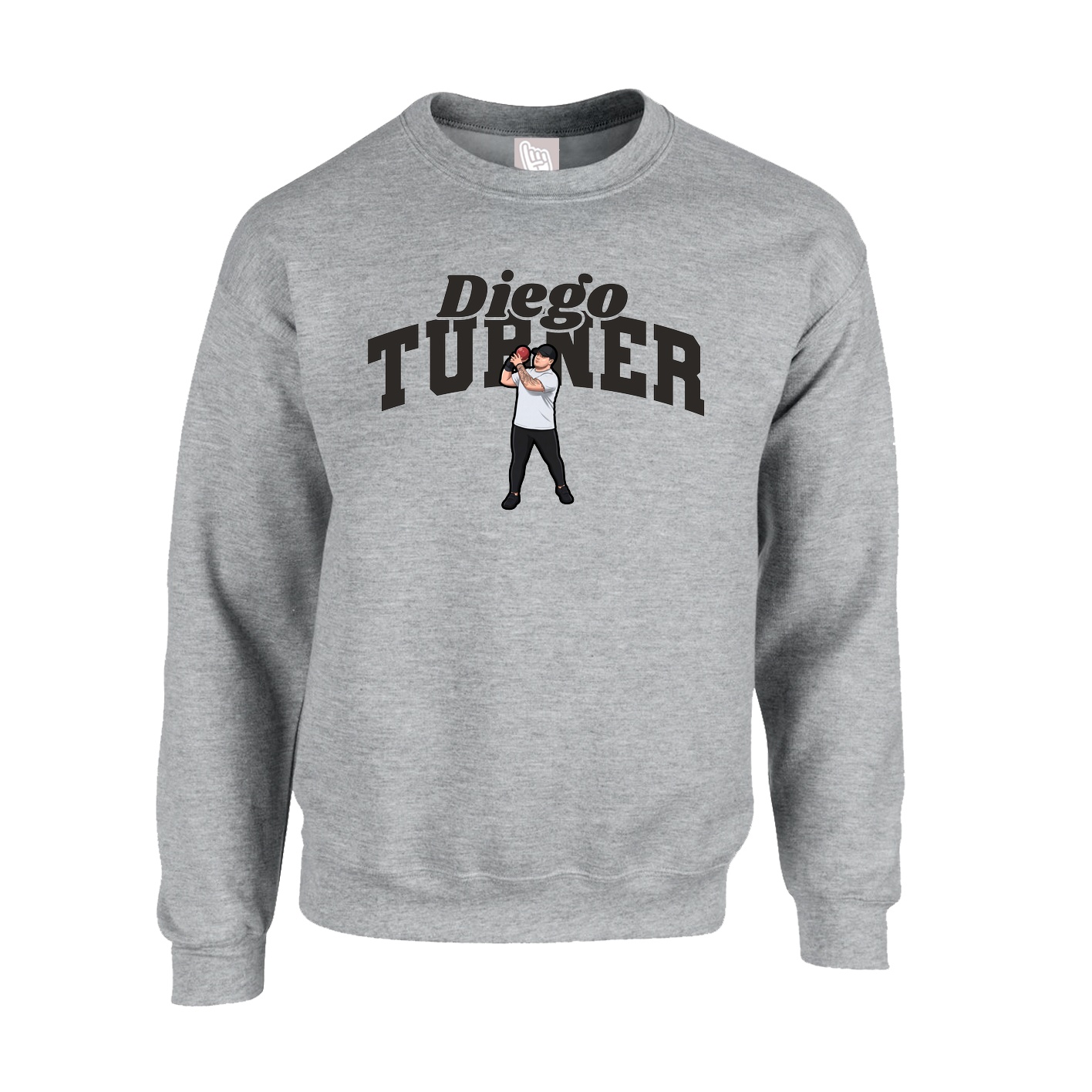 Fleece Crew — Signature Arch in Grey