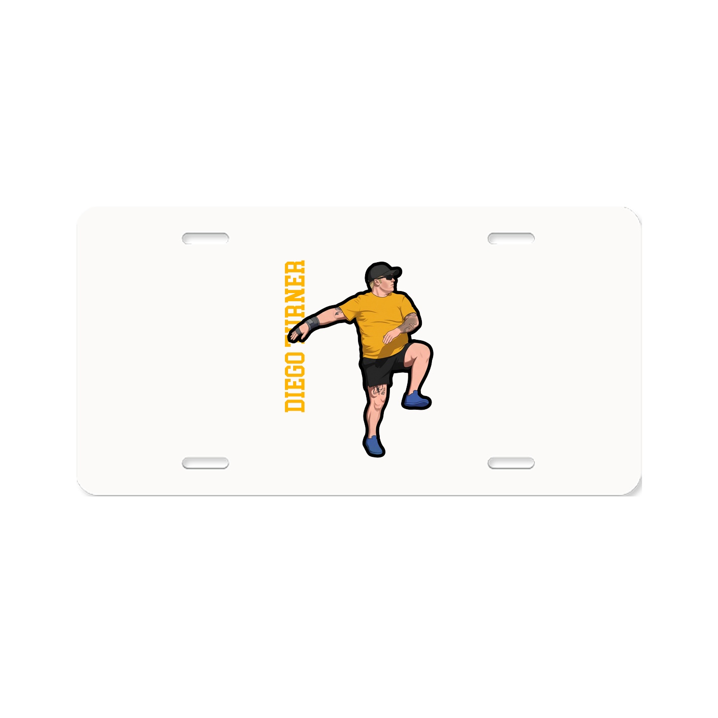 License Plate — Name Vertical in Classic