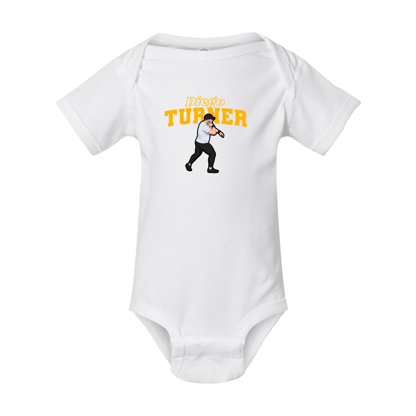 Baby Onesie — Name Arch in White