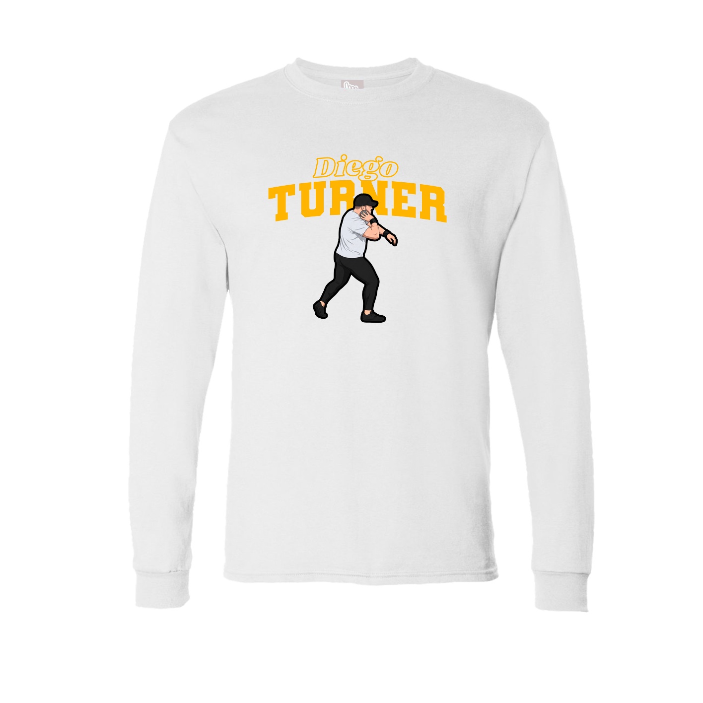 Long Sleeve Tee — Name Arch in White