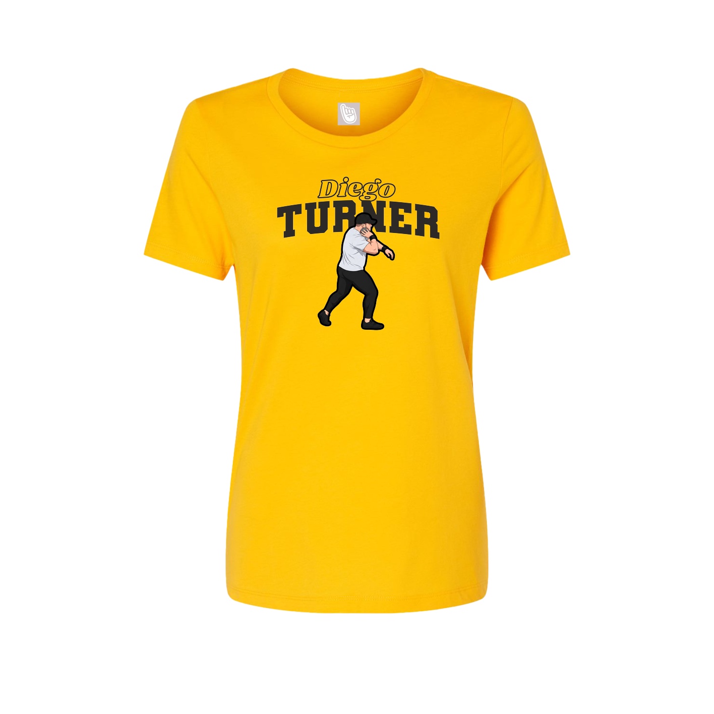 Fitted Women's Tee — Name Arch in Gold