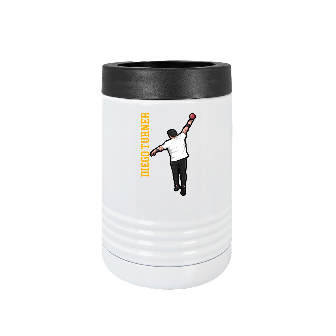 Beverage Holder — Name Vertical in White