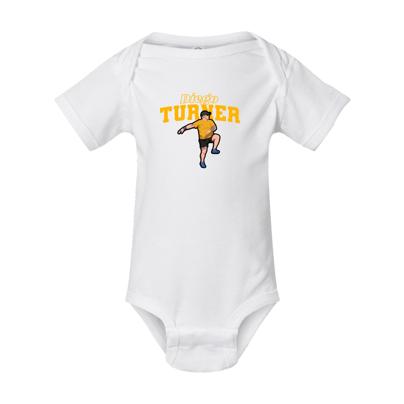 Baby Onesie — Name Arch in White