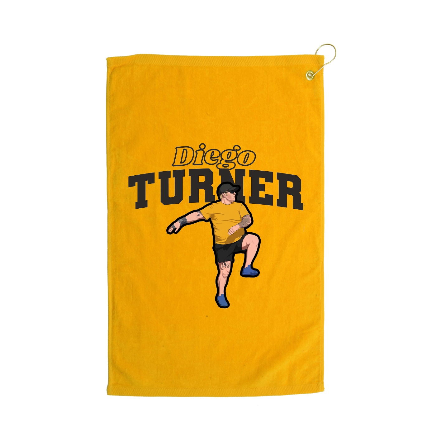 Golf Towel — Name Arch in Gold