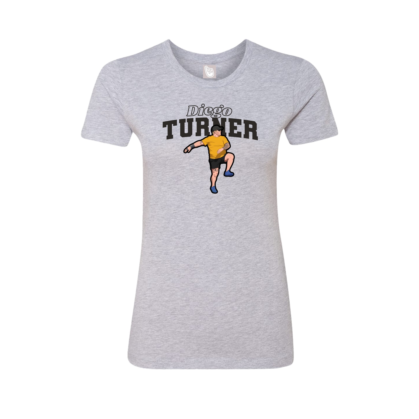Fitted Women's Tee — Name Arch in Grey