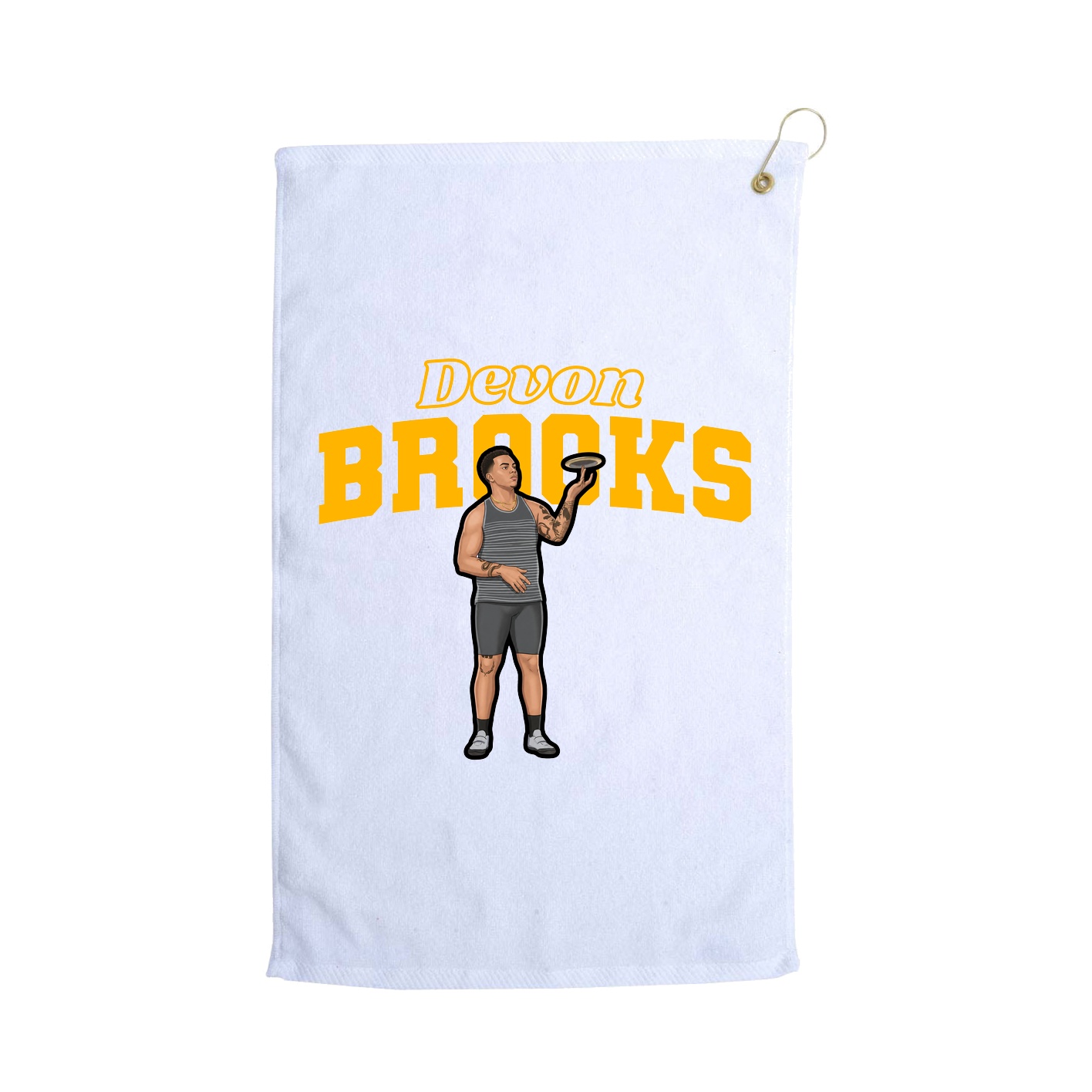 Golf Towel — Name Arch in White