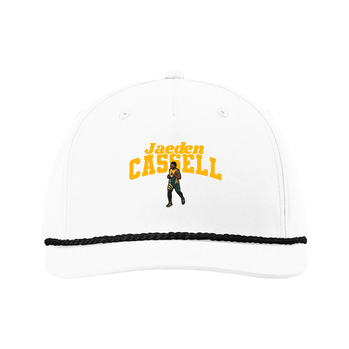 Five-Panel Classic Rope Cap — Signature Arch in White