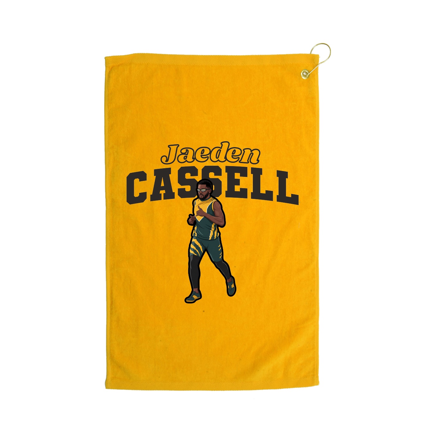 Golf Towel — Name Arch in Gold
