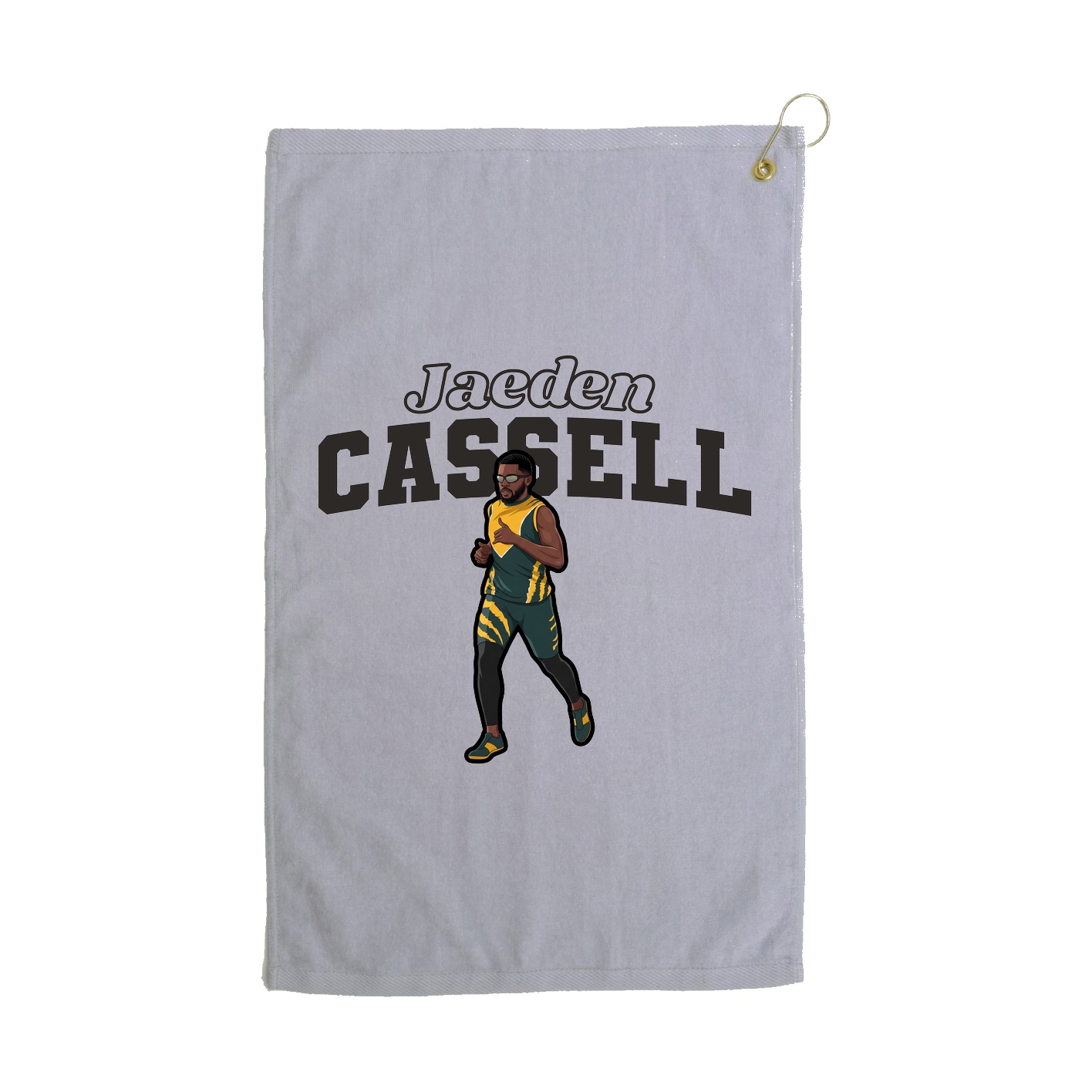 Golf Towel — Name Arch in Grey