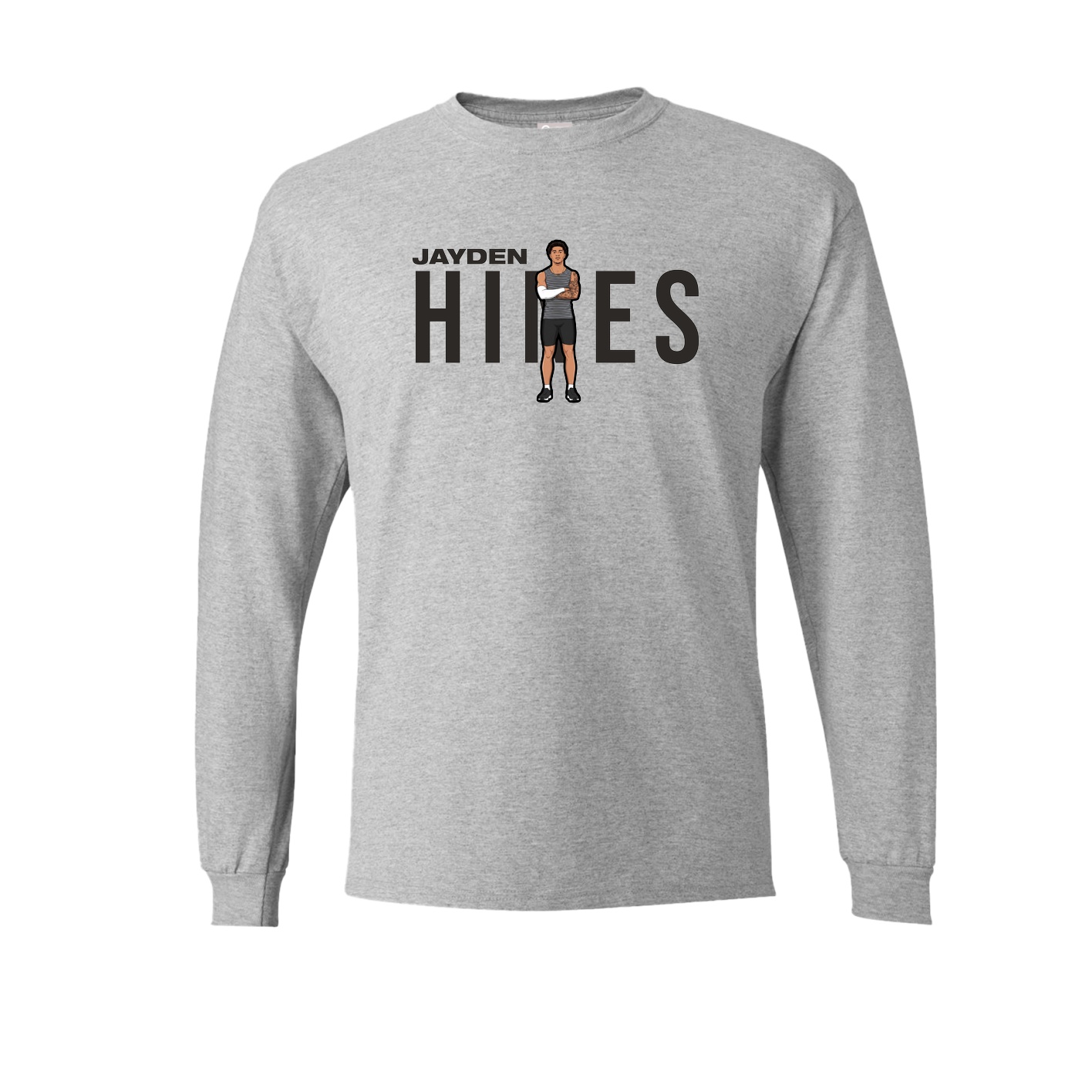Long Sleeve Tee — Player Name in Grey
