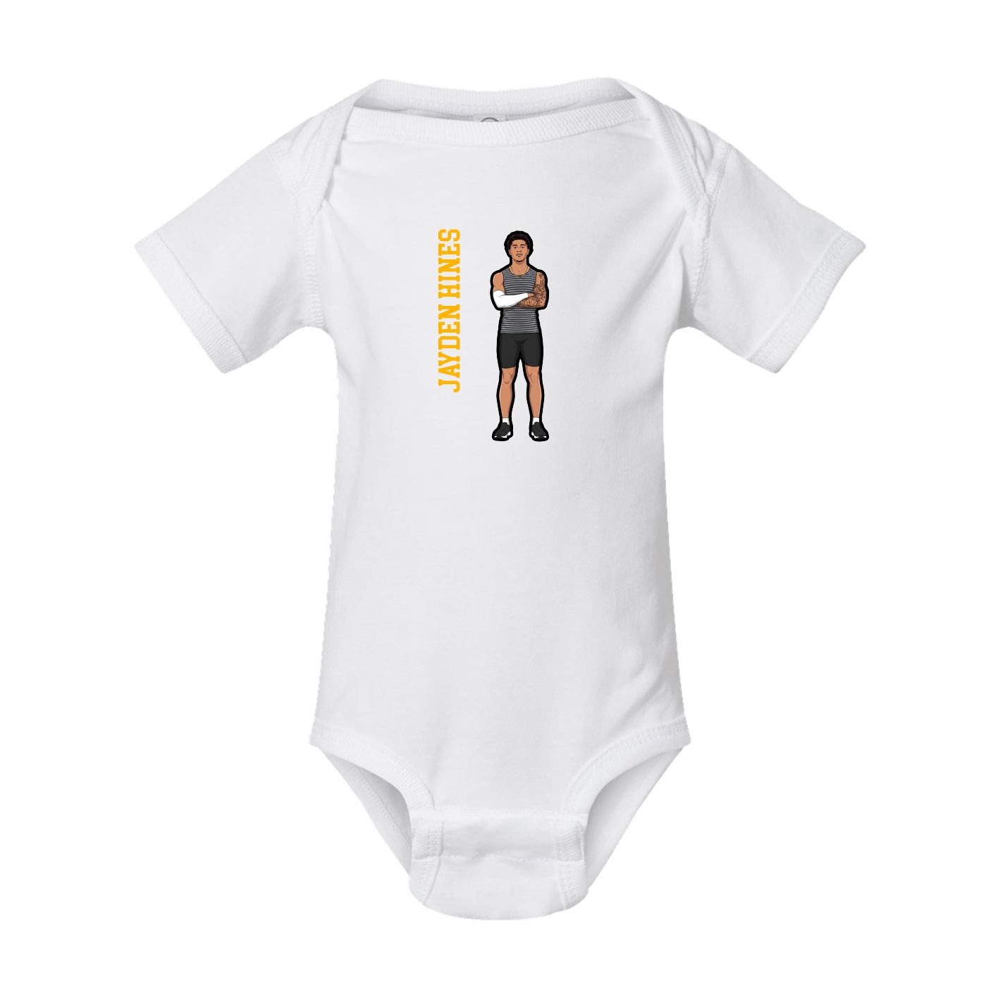 Baby Onesie — Name Vertical in White