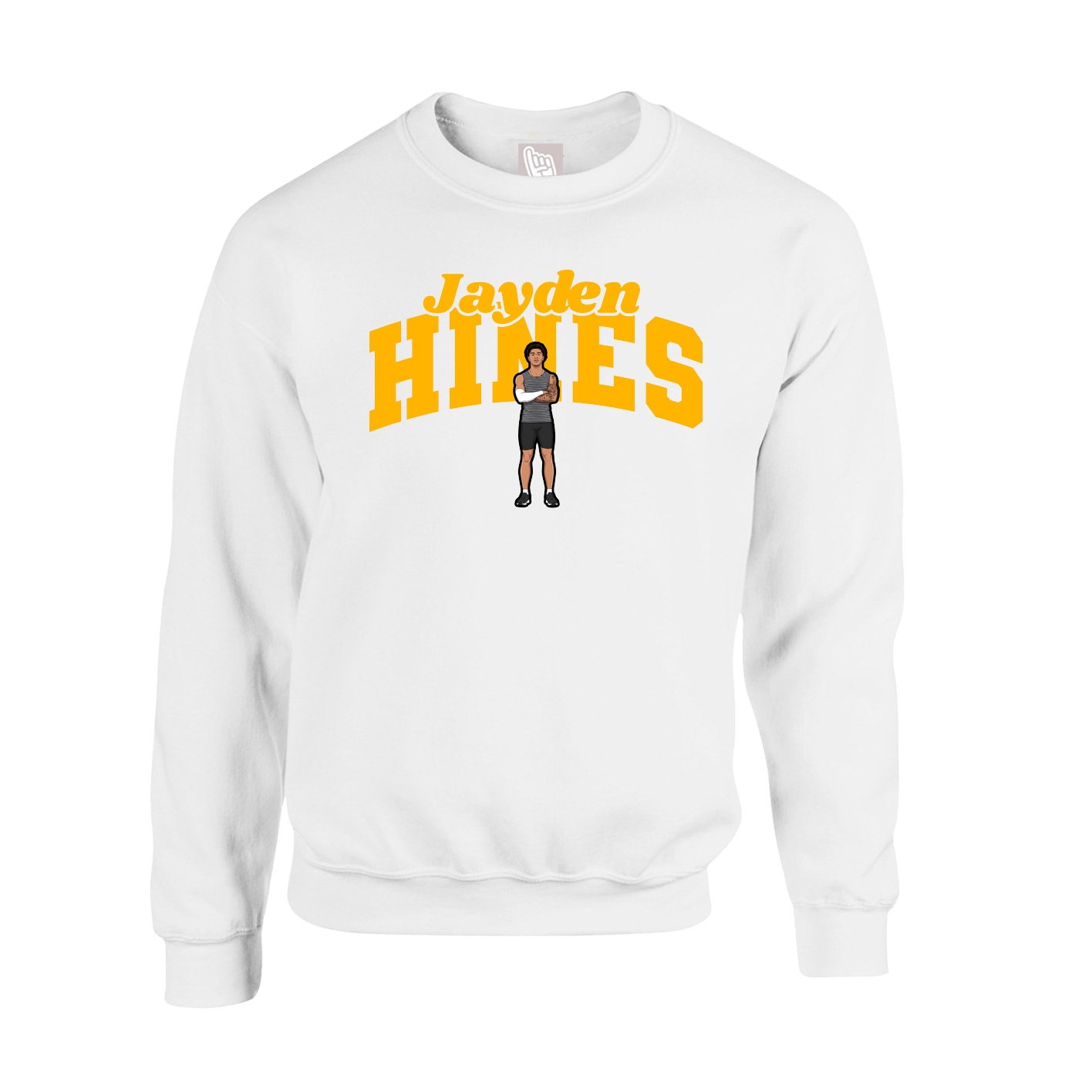 Fleece Crew — Signature Arch in White
