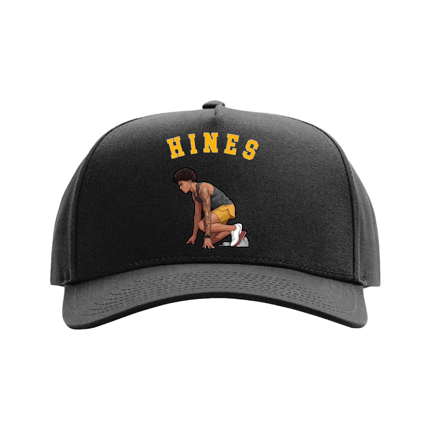 Full Fabric Five-Panel Champ Cap — Shirsey Arch in Black