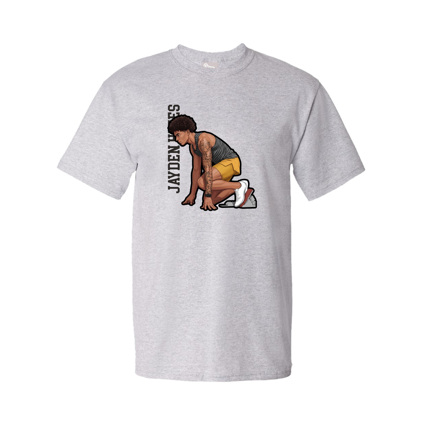 Tee — Name Vertical in Grey