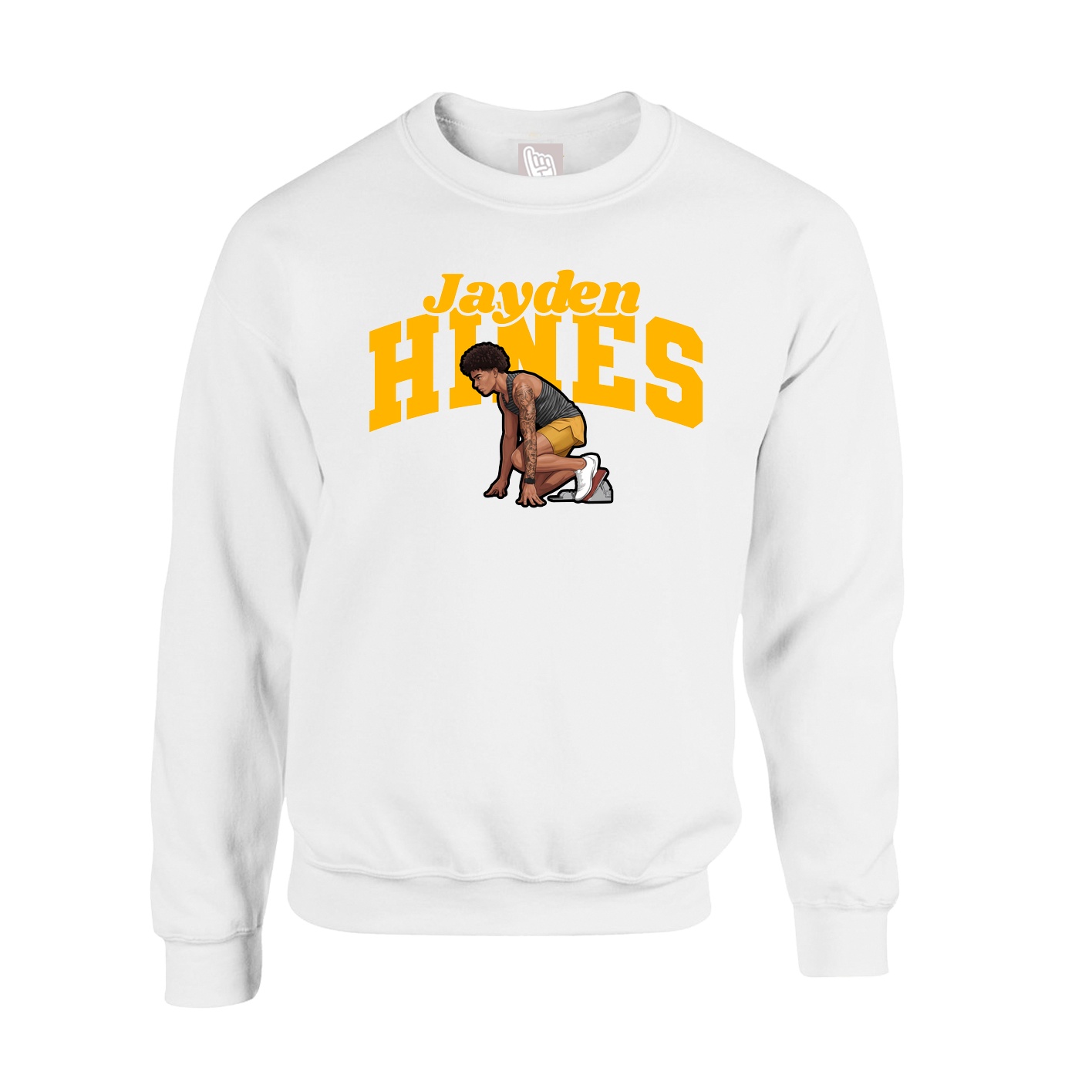 Fleece Crew — Signature Arch in White