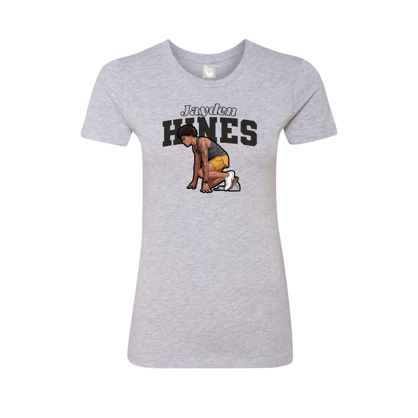 Fitted Women's Tee — Name Arch in Grey