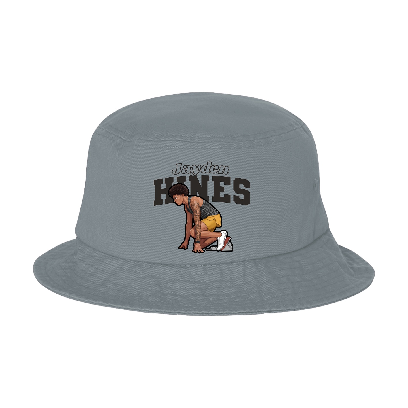 Bucket Cap — Name Arch in Grey