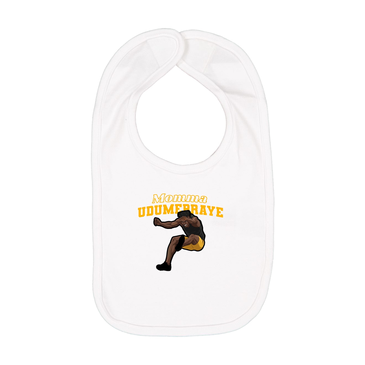 Infant Bib — Mothers Day Block in White