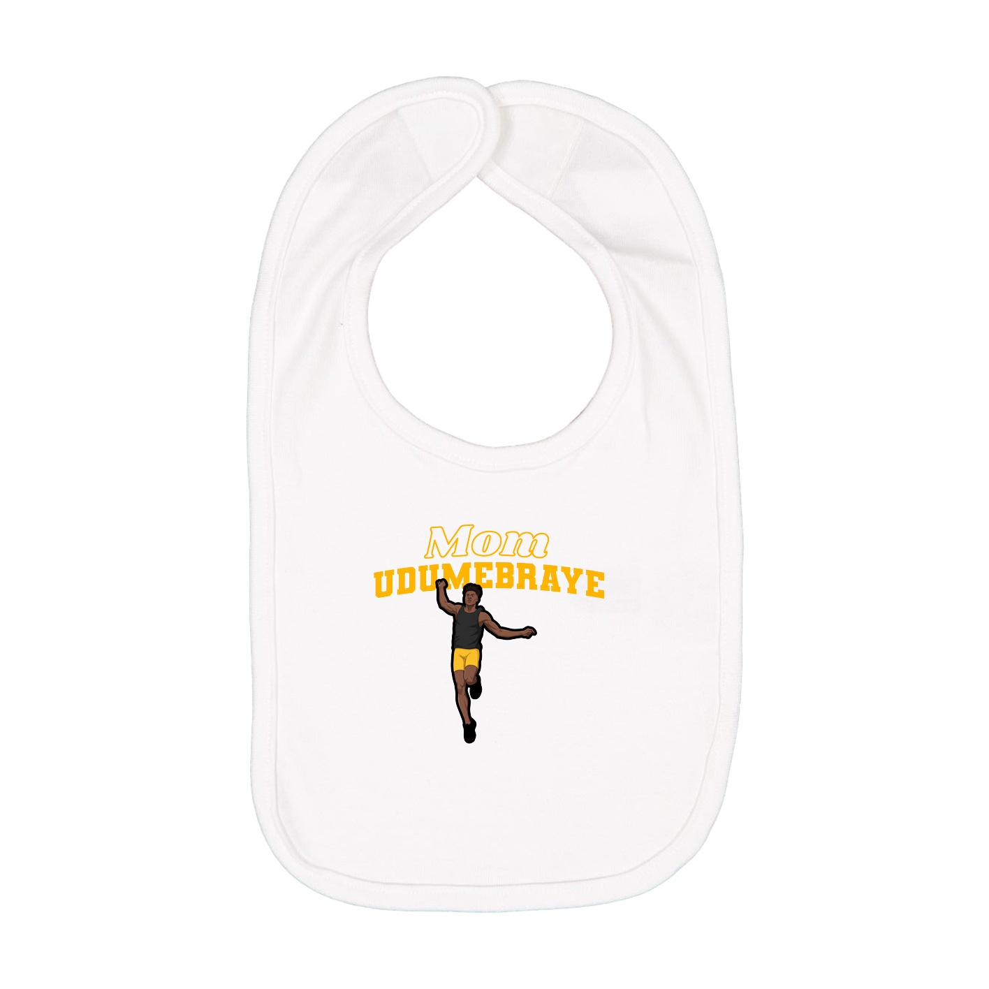 Infant Bib — Mothers Day Block in White