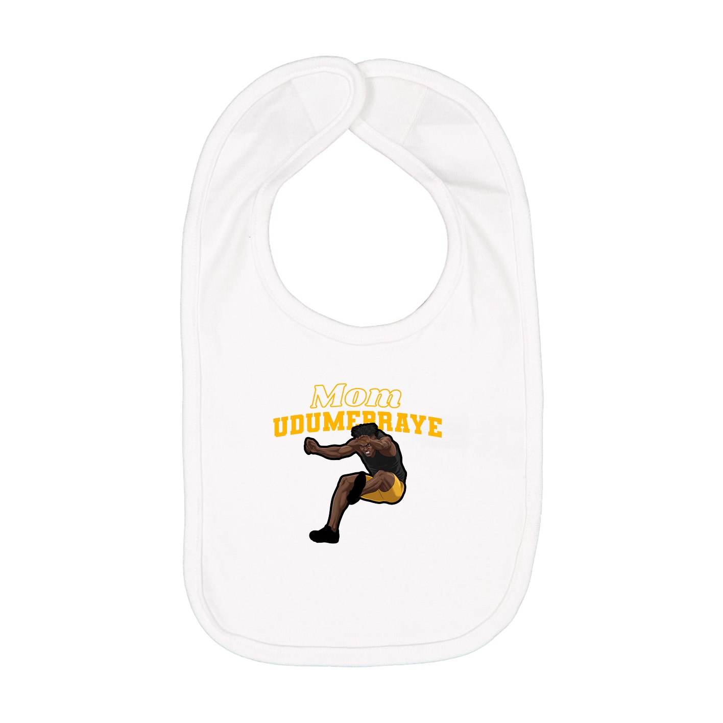 Infant Bib — Mothers Day Block in White