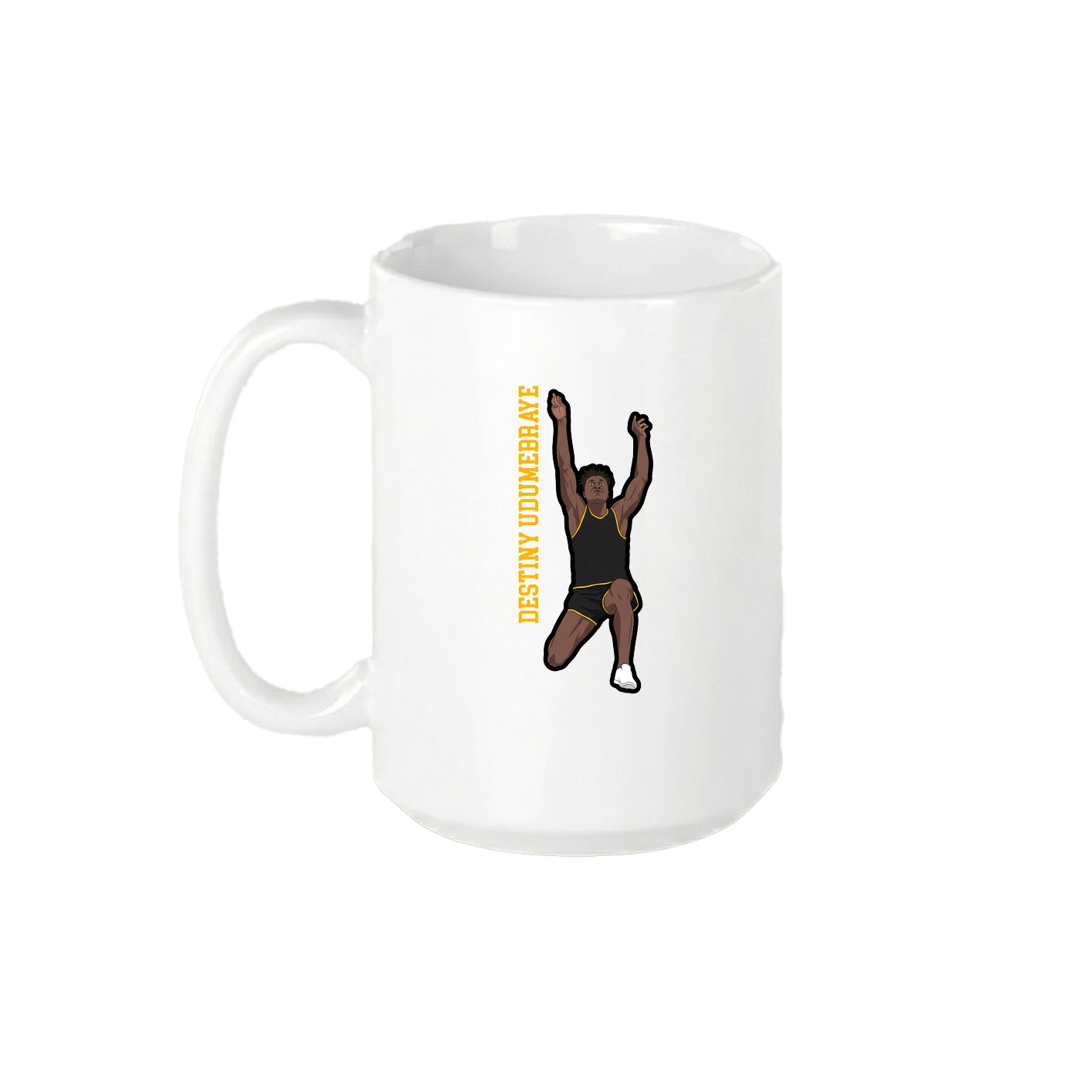 15oz Coffee Mug — Name Vertical in White