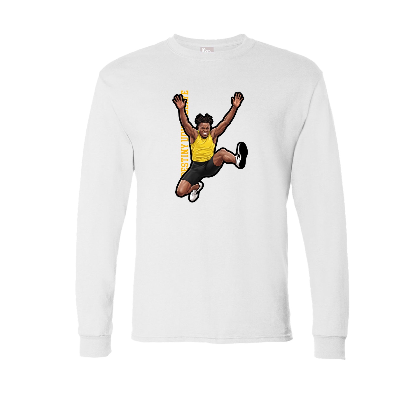 Long Sleeve Tee — Name Vertical in White