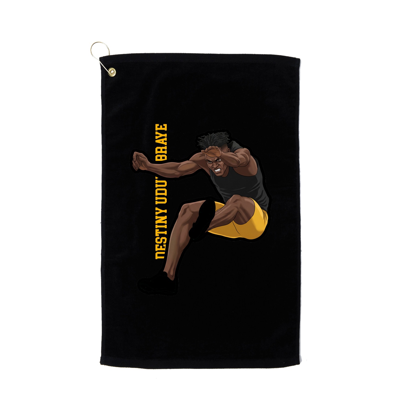 Golf Towel — Name Vertical in Black