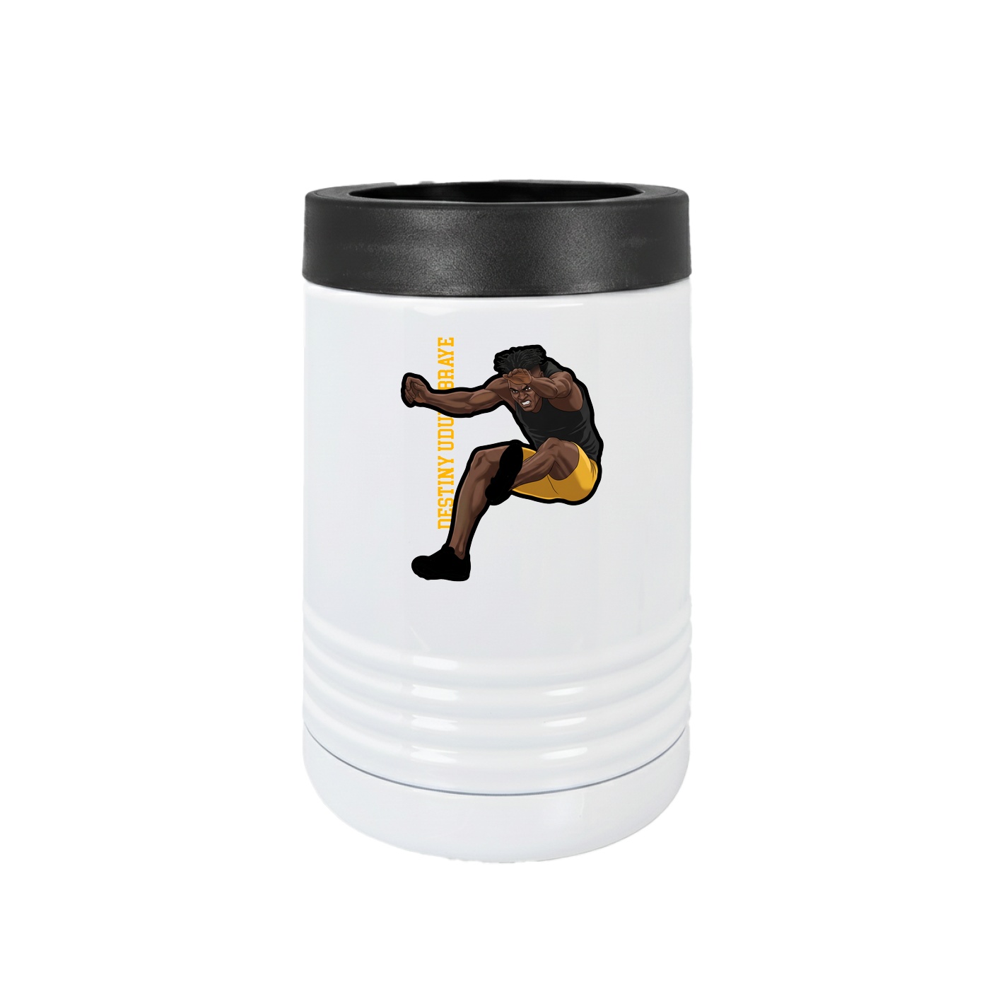Beverage Holder — Name Vertical in White