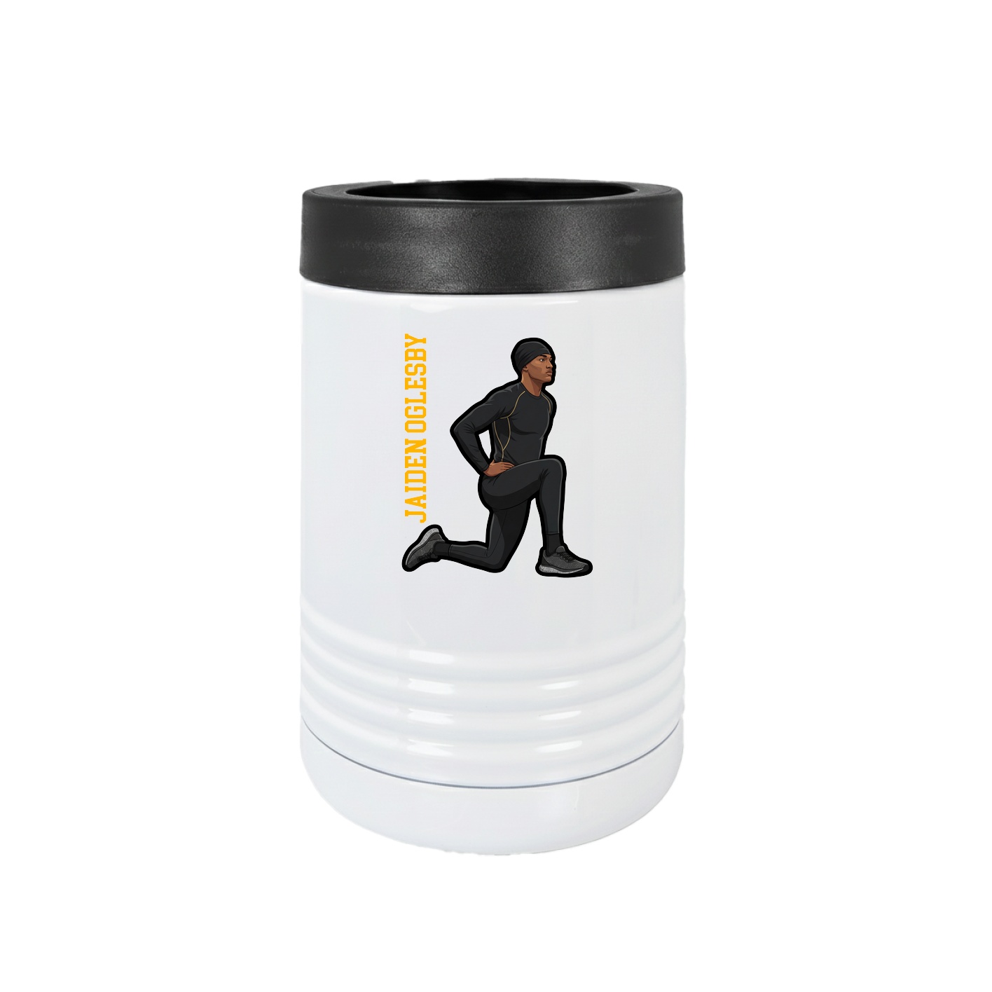 Beverage Holder — Name Vertical in White