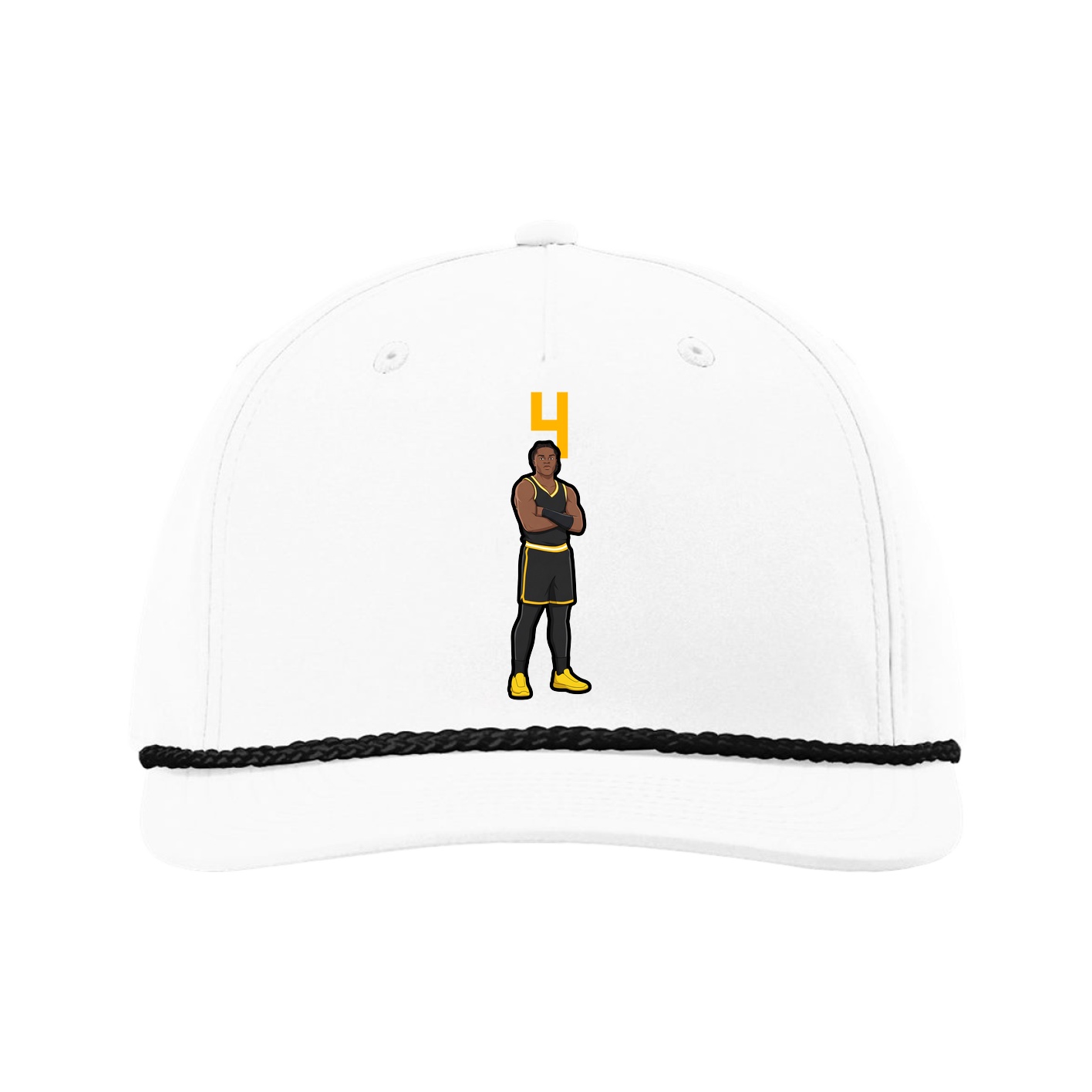 Five-Panel Classic Rope Cap — Number Top in White