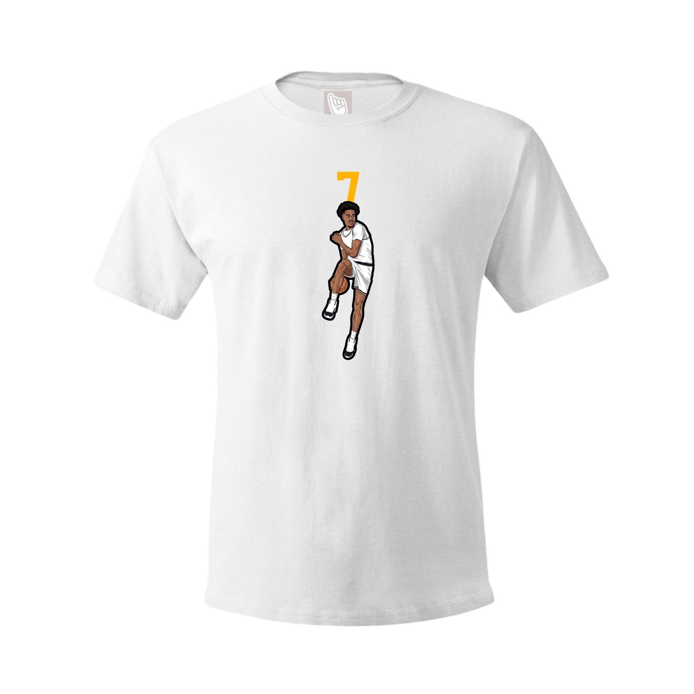 Youth Tee — Number Top in White