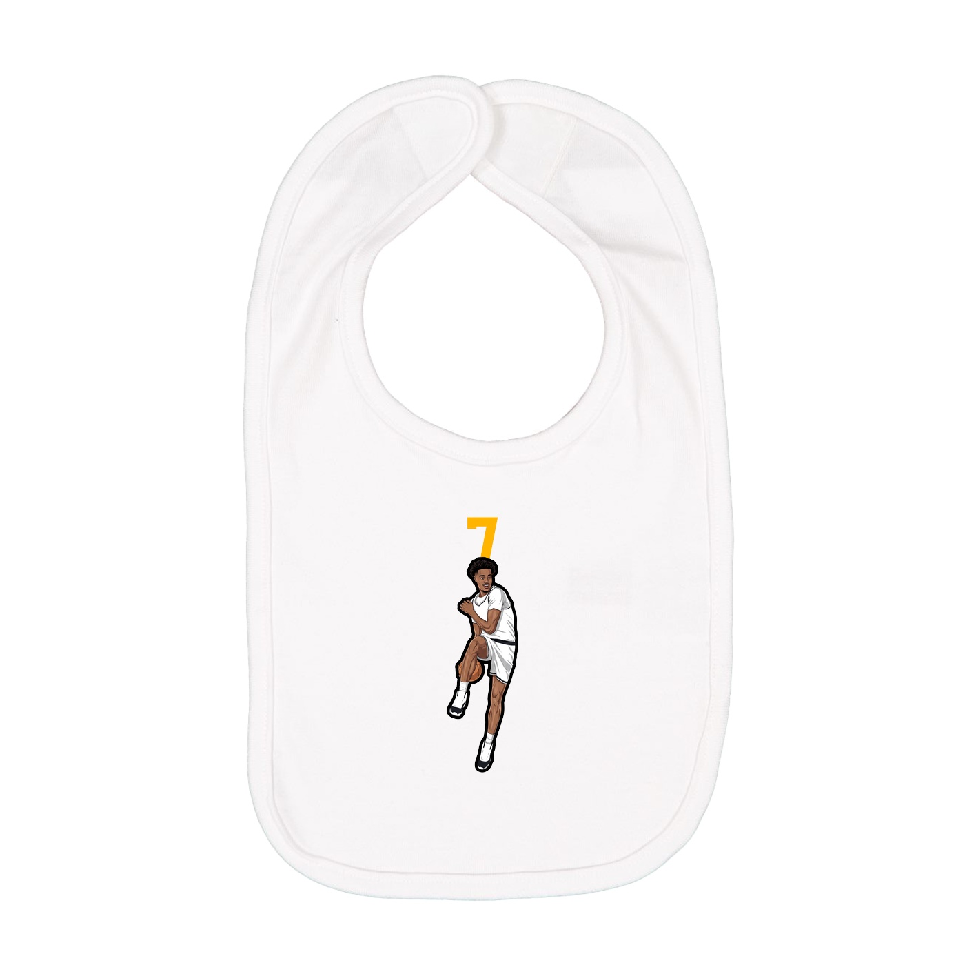 Infant Bib — Number Top in White