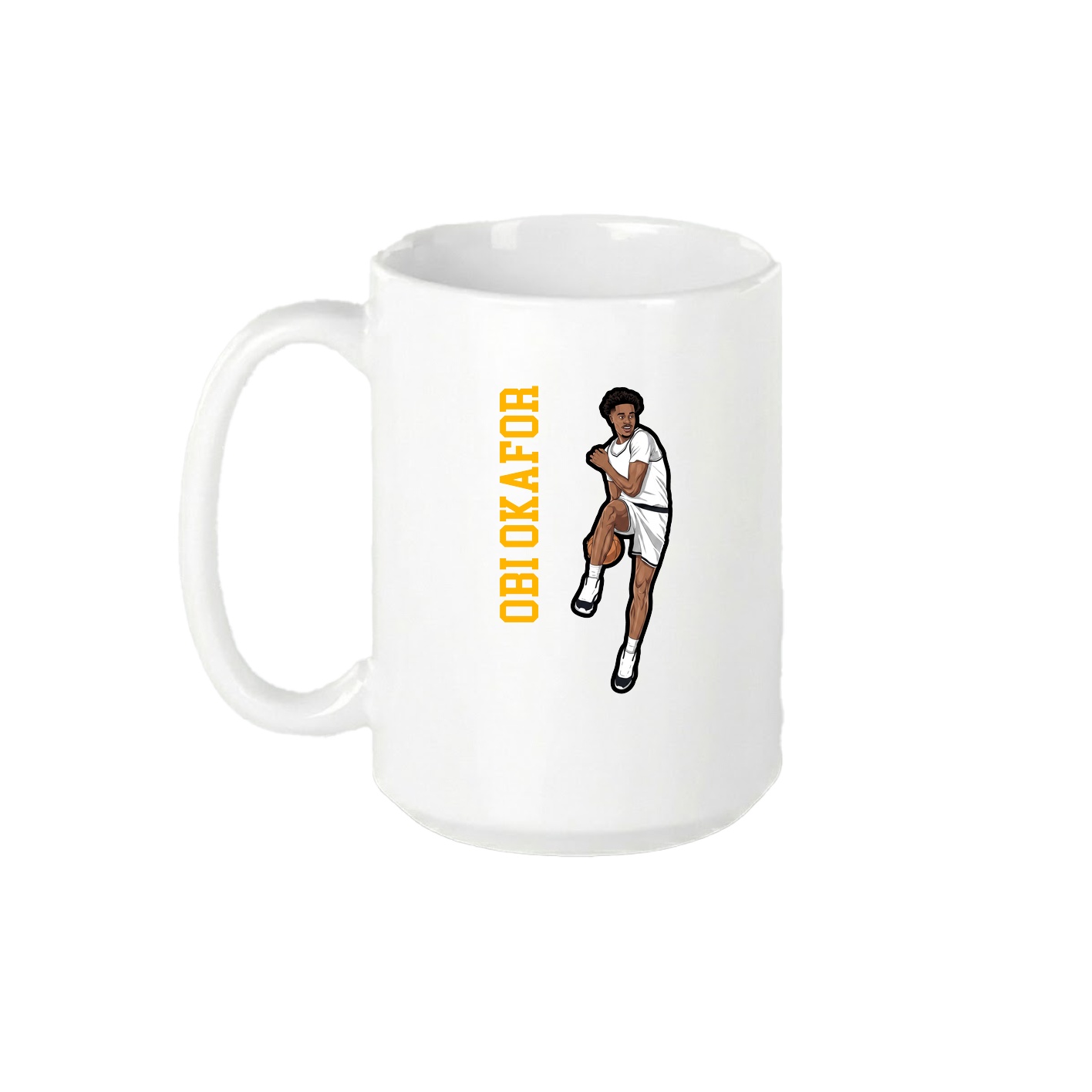 15oz Coffee Mug — Name Vertical in White