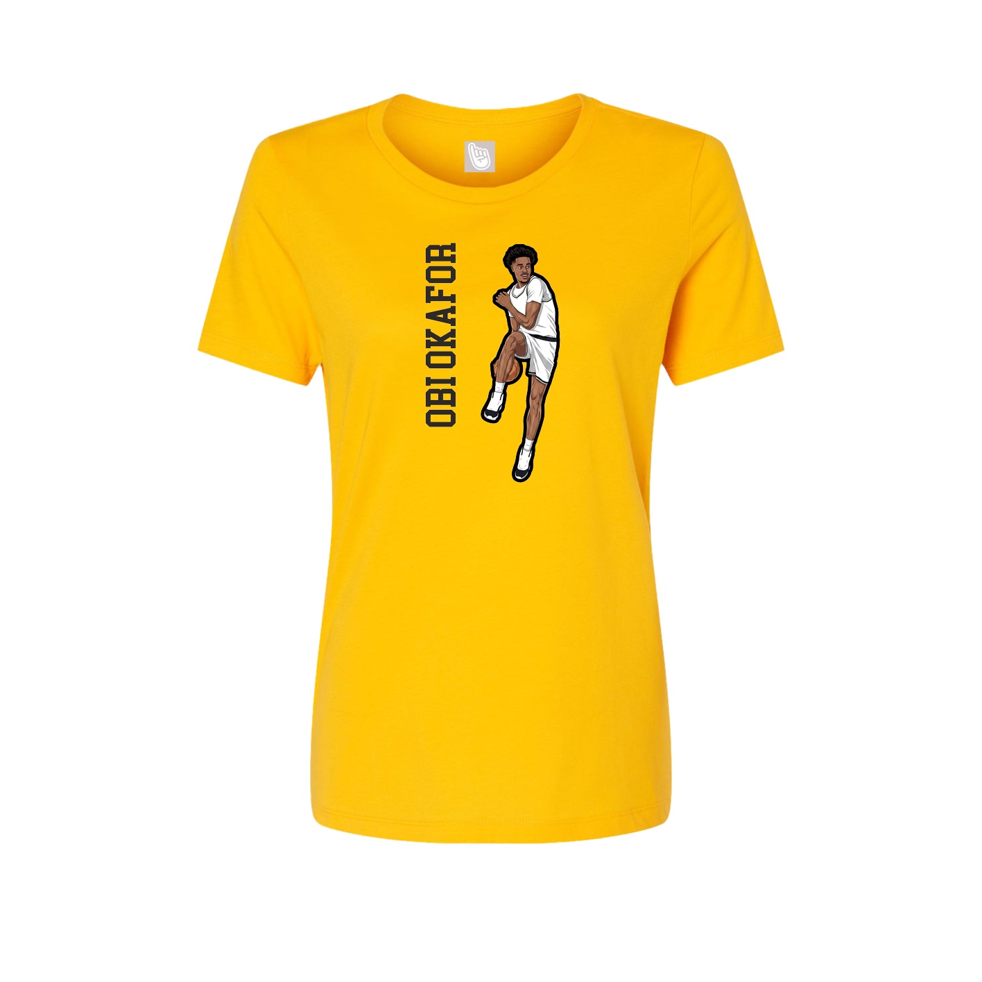 Womens Tee — Name Vertical in Gold