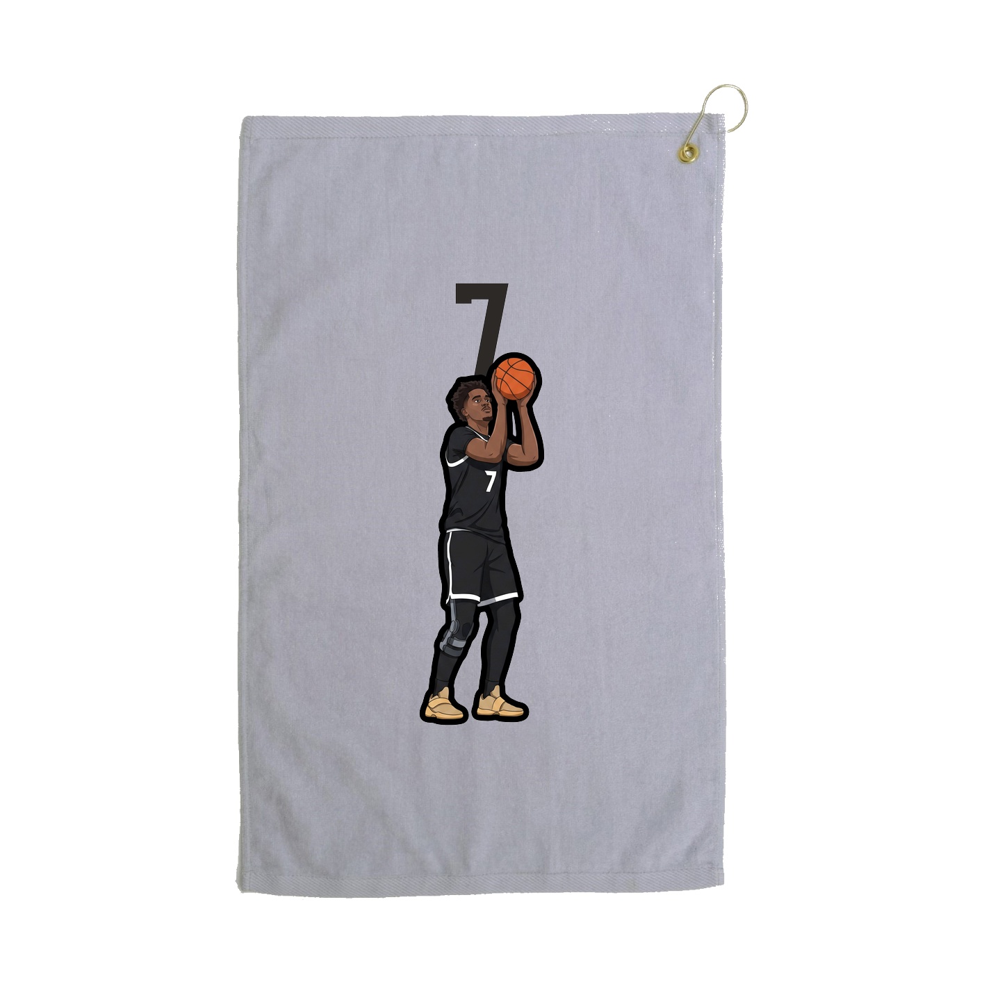 Golf Towel — Number Top in Grey